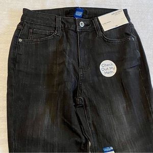 Arizona Jean Co Black High Rise Jeggings Sz 5 Zip Hem NWT